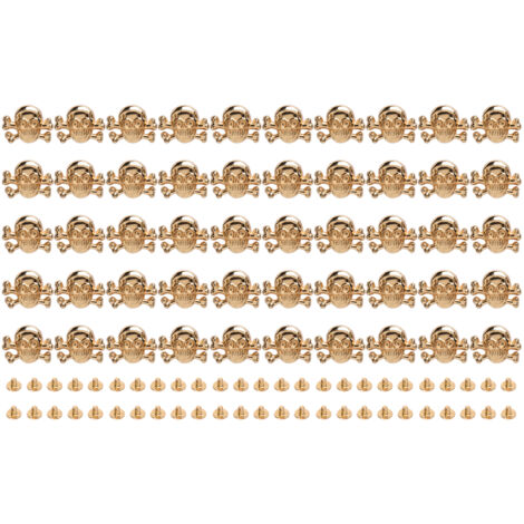 50 Ensembles de Rivets Crâne Style Gothique Élégants pour Chaussures Ceintures DIY Accessoires Dorés