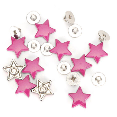 50 Ensembles de Rivets en Forme d'Étoile, Vis de Décoration Anti-Rouille pour Vêtements, Alliage de Zinc 12MM Plat (Violet)