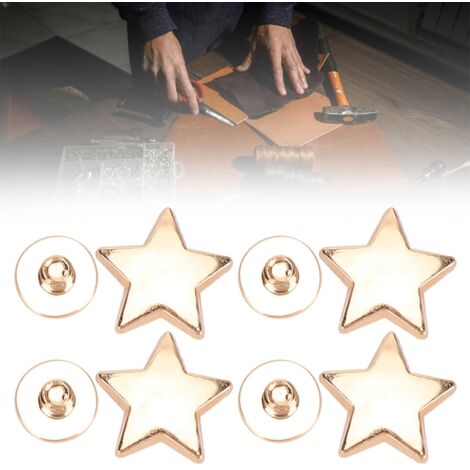 50 Ensembles de Rivets Étoilés 12MM en Alliage de Zinc Doré Antirouille, Accessoires pour Vêtements et Accessoires Mode