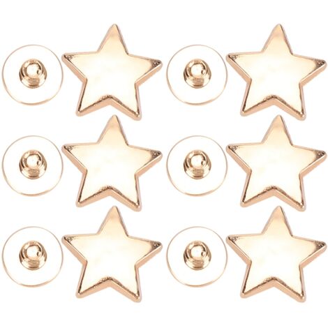 50 Ensembles Rivets en Forme d'Étoile 12MM, Accessoires de Vêtements en Alliage de Zinc Anti-Corrosion (Doré)