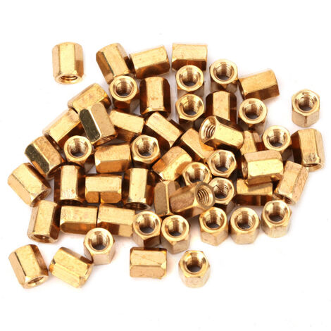 50 Entretoises Filetées Hexagonales M3 en Laiton, 6mm de Longueur pour PCB à Double Face