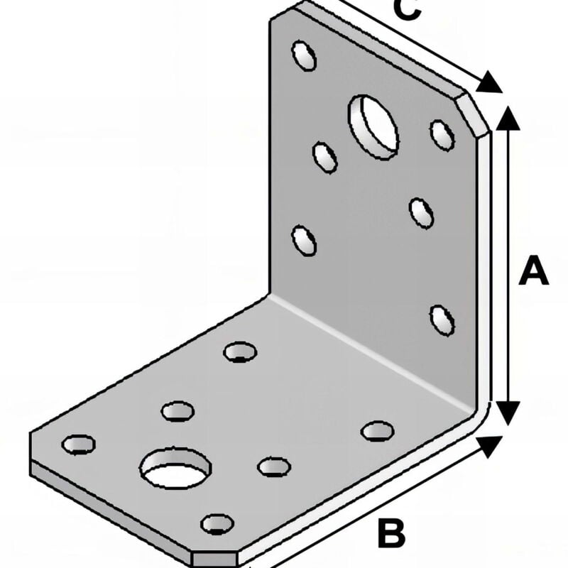 Equerre sans renfort (h x l x l x ép) 60 x 60 x 45 x 3,0 mm - AL-EA06060430 Alsafix