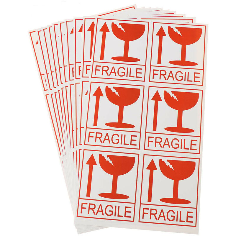 50 Etichette adesive fragile, maneggiare con cura - 8x6cm
