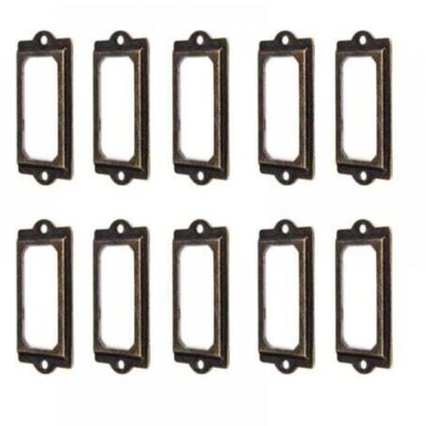 50 Etikettenhalter 60 x 17 mm Metall Bronze Vintage Etikettenhalter Kartenhalter Bibliothek Schublade
