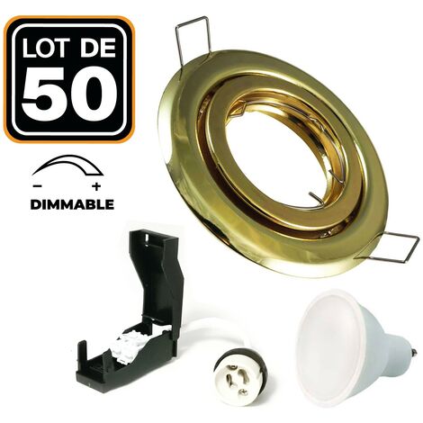 50 Faretti da incasso orientabili DORÉE C con GU10 LED 7W eqv. 56W Bianco caldo 3000K