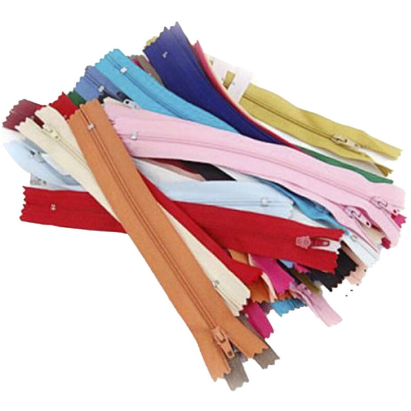 Feiyue - 50 fermetures à glissière en nylon durable de 7 pouces / 18 cm à extrémité fermée pour la couture (couleur aléatoire)