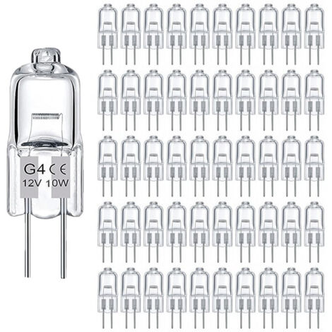 50 G4 Halogen Bulbs – 160 lm – Warm Light 2800K – Dimmable – Ideal for home and commercial use – 3000 hours