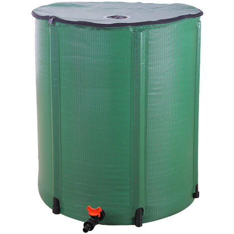 50 Gallon Folding Rain Barrel Water Collector Green