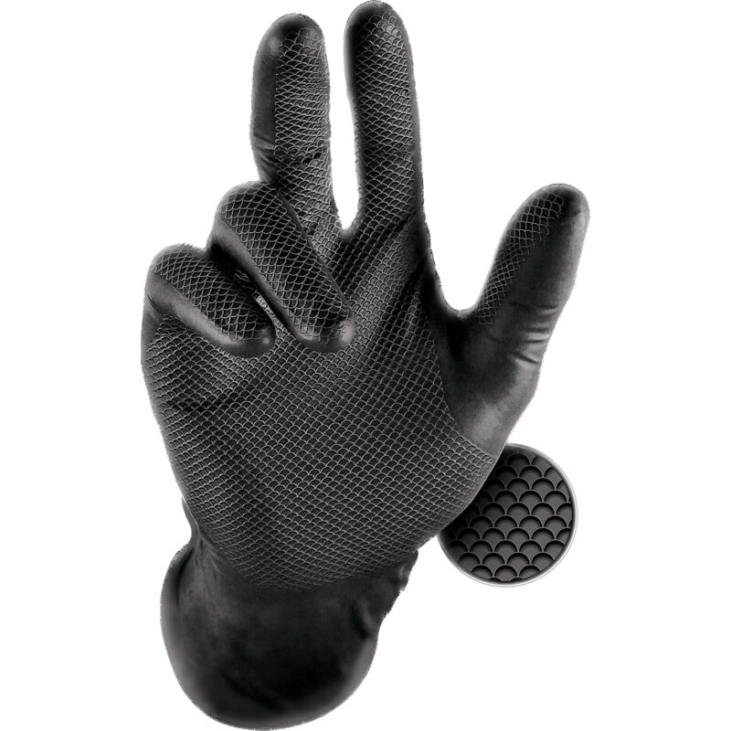 Boite de 50 Gants Grippaz nitrile noir Taille 10