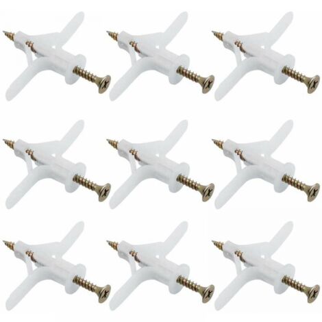 50 Gipskartondübel-Sets, Kunststoff-Expansionsrohr, Flugzeug, selbstbohrende Expansionsrohrdübel, verwendet für die meisten leichten Gipskartonwände