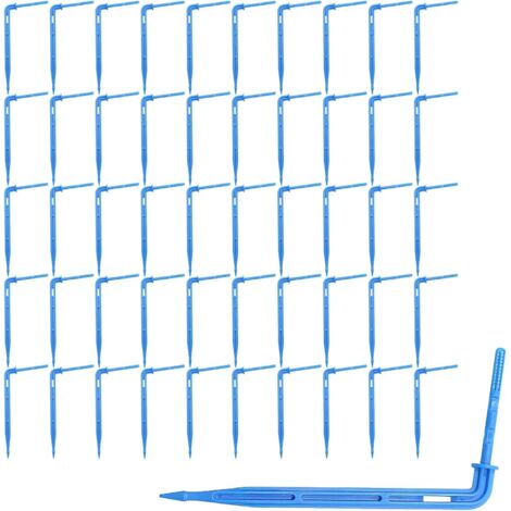 50 goteros de riego, microaspersores para tubo de 4/7 mm, kit de riego para invernaderos y jardín (azul)