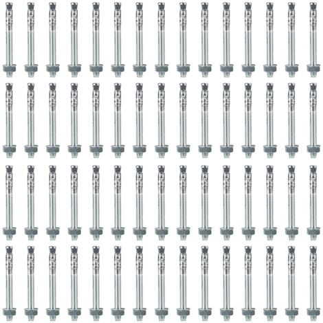 50 Goujon D'Ancrage, Acier Carbone M10, Longueur 90mm, Pour Béton, Maçonnerie, Fixation Lourde
