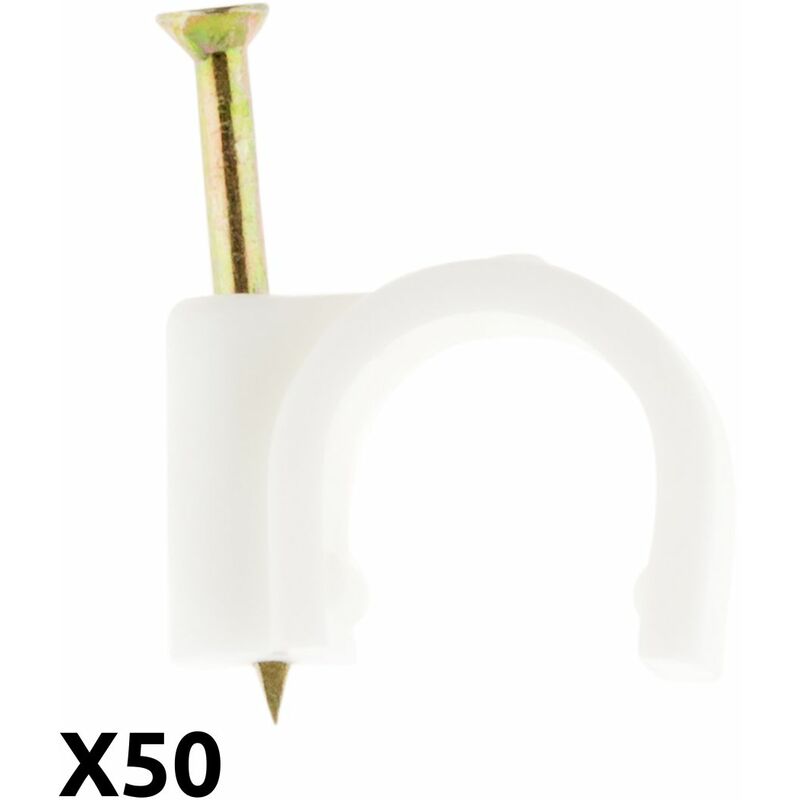 

50 grapas para cables Ø20mm blanco - Zenitech