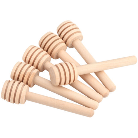 50 Holzstäbchen für Marmelade und Honig, Rührstäbchen und Messbecher für Gläser, 50er-Packung, Länge 8 cm
