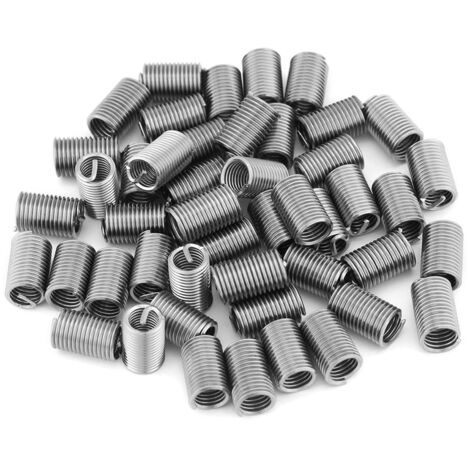 50 inserti filettati elicoidali in acciaio inossidabile SS304, avvolti a filo, M6 x 1,0 x 3D