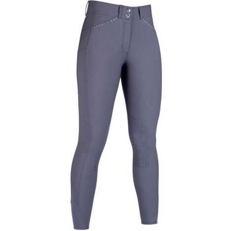 50 IT, Vert foncé 5900: Pantalon d'équitation Helene pour femme, en silicone jusqu'au genou