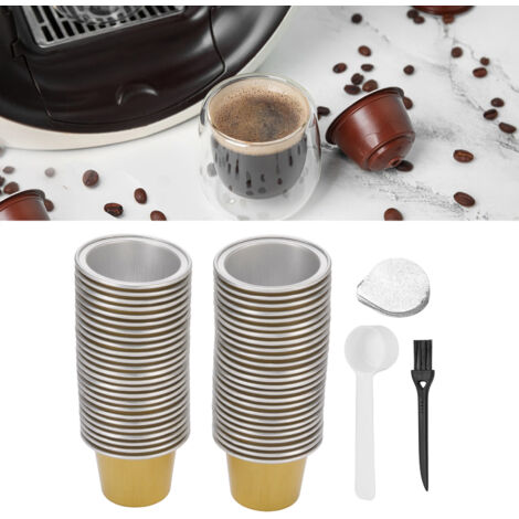 50 Kaffeekapseln à 15 ml + 50 Aluminiumdeckel + Zubehörset