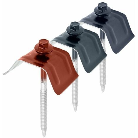 50 Kits de Fixation Sommet d'Onde pour Tôle Axel®  Coloris: Gris Anthracite  RAL 7016 - Dimension vis: 6.3 x 100 mm (support bois)