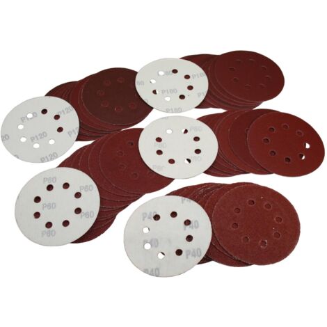 50 Klett Schleifscheiben 125mm Schleifpapier Sortiment