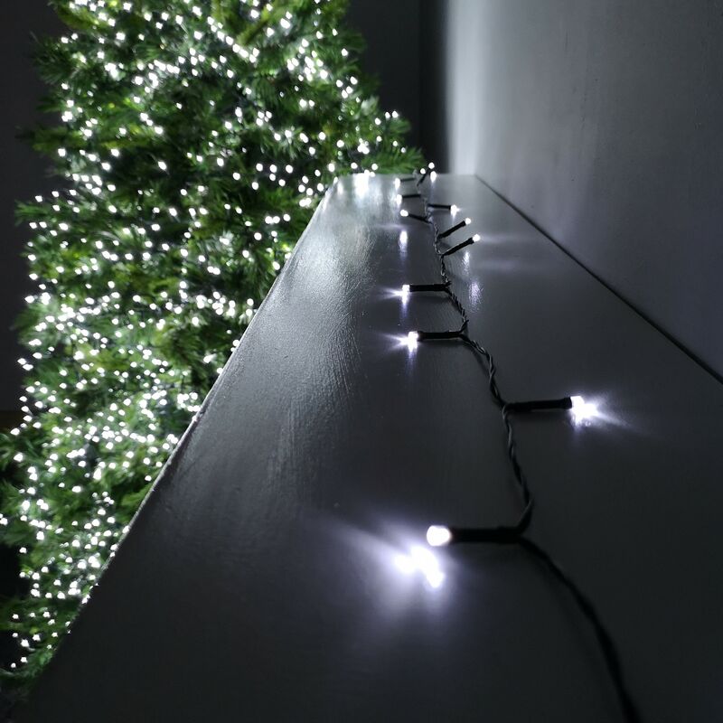 50 LED 5m Christmas Outdoor 8 Function Battery Timer Lights Cool White - Premier