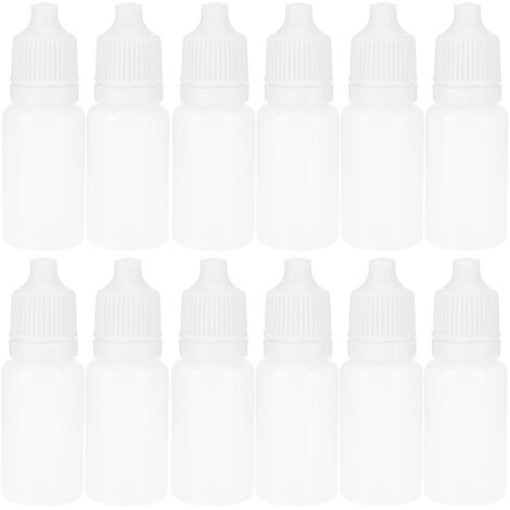 50 leere, flexible, tragbare 10-ml-Augentropfenfläschchen mit Verschlusskappe – Weiß