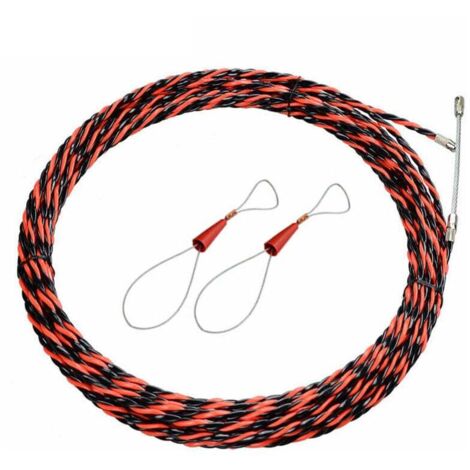 50 m Elektrikernadel, 5 mm Durchmesser, Elektrokabeleinzieher, einziehbare Installation für flexible Stahlspiralkabel und Verlängerungskabel.