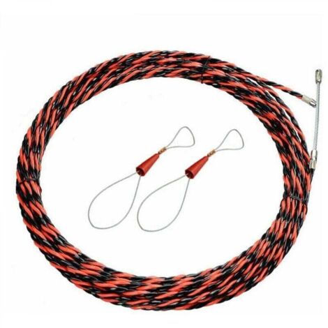 50 m lange Elektriker-Einziehnadel, 6 mm Durchmesser, elektrisches Einziehset, einziehbares Installationsverlängerungskabel, flexible spiralförmige Stahl-Einziehnadel