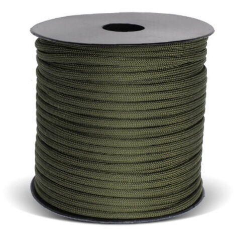 50 m vert militaire Corde de tente en polyester à 9 brins, corde pour bâche de camping, corde résistante au vent, corde de survie d'urgence