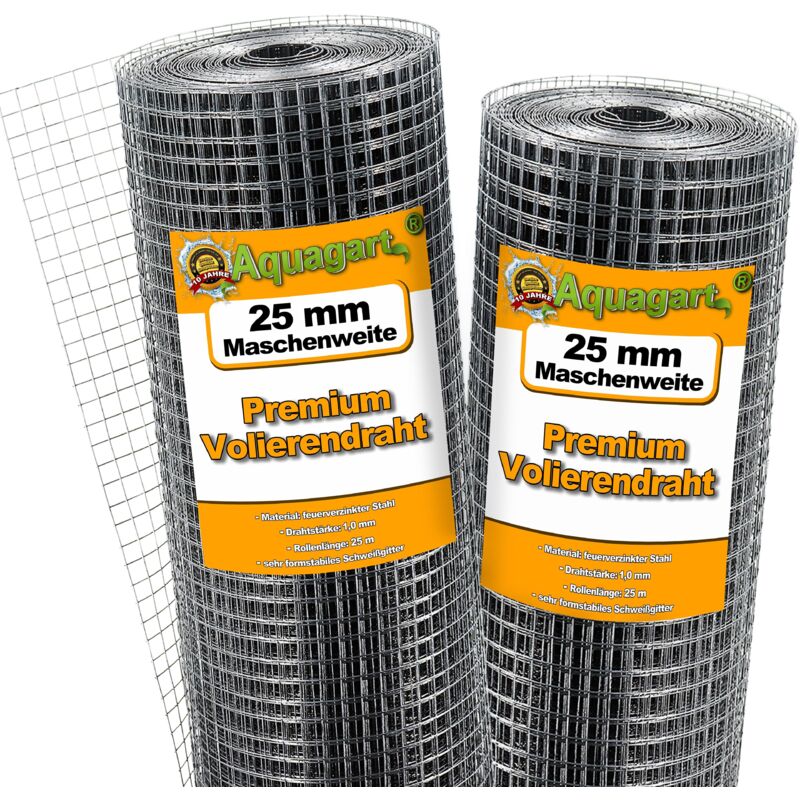 Aquagart - 50 M X 1 M Aviary Wire Mesh Welding Grid Wire Mesh Wire Fencing
