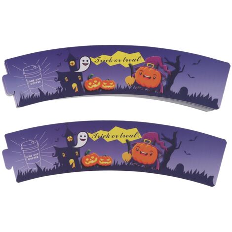 50 manchons jetables pour tasses à café, porte-gobelets en papier pour boissons chaudes et froides, couleur violette pour Halloween et Noël
