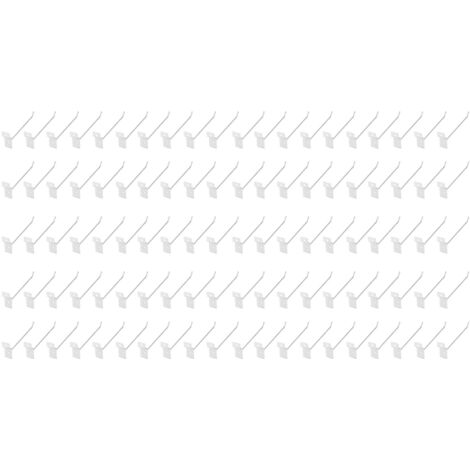 50 Metallwinkel für Lochplatten, Metallhalterungen für Warenträger und Verkaufsdisplays, 15 cm lang, 3,3 mm Durchmesser, silberfarben
