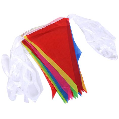Drapeaux Triangle Bannières Banderoles Multicolores Triangulaire Banderole pour  Fête d'anniversaire Jardin Marque Ouverture Décorations pour la Maison