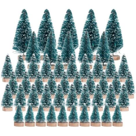 50 mini alberi di Natale artificiali con spille di neve e brina per decorazioni per feste e progetti fai da te