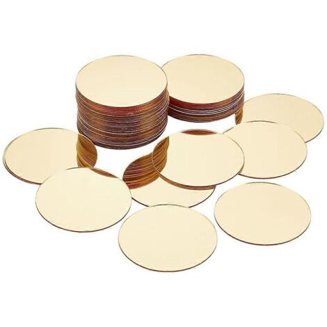 50 mini carreaux de miroir acrylique autocollants