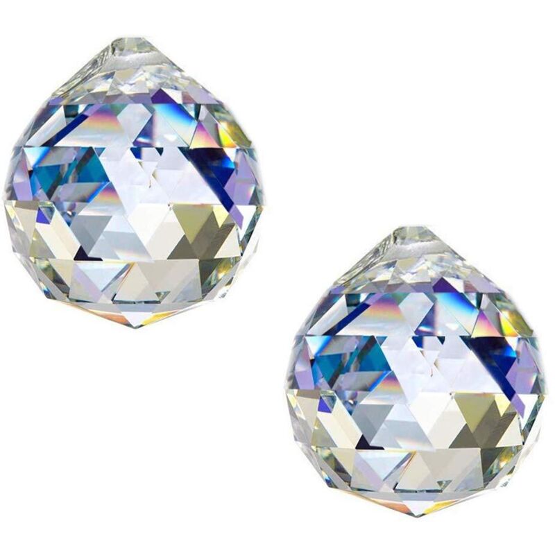 Einemgeld - 50 mm boule de cristal prisme verre arc-en-ciel lumières du jour pour décorations de fenêtre suspendues lot de 2