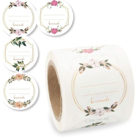 50 mm große, selbstklebende Etiketten mit Blumenmuster (200 Blatt)