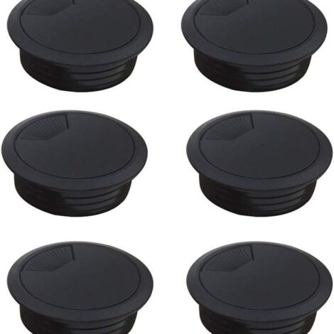 50-mm-Kabeldurchführung, schwarz, für Schreibtisch, Kabel, Draht, Kunststoff, Kabeldurchführung, Computer