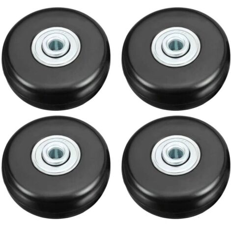50-mm-Kofferrolle – Schwerlast bis 51 kg – Geräuscharmes Schwenkrad aus Gummi – 4er-Set Ersatz-Gepäckrollen