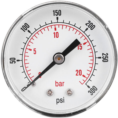 50-mm-Manometer für Luft, Wasser, Öl und Gas, 0–300 PSI / 0–20 bar