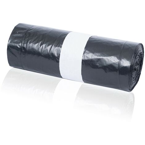 50 Müllbeutel LDPE Folie 120 Liter mit Zugband Abfallsäcke Müllsäcke schwarz