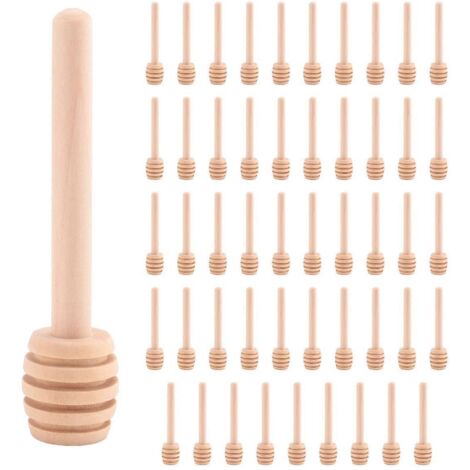 50 Pack of Mini 3 Inch Wood Honey Sticks,Server for Dispenser--