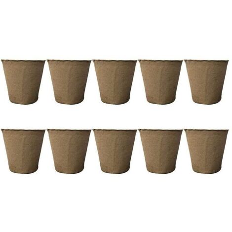 50 Pack Rond Fibre Pot 6X6cm Pot De Semis Démarreur Pots Kits Jardinage Pot pour Les Semences Plants
