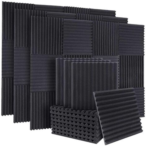 50 panneaux acoustiques en mousse insonorisante, 1 x 12 x 12 pouces