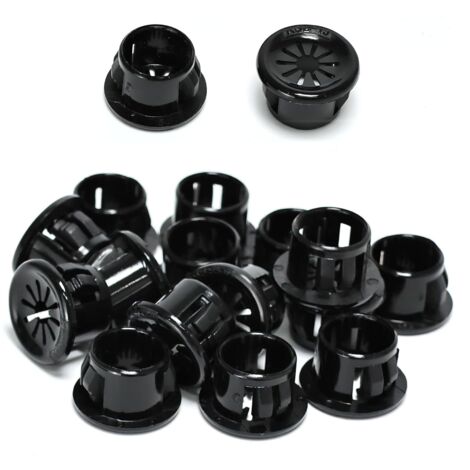 50 passe-câbles, clips de 13 mm de diamètre, passe-câbles ronds en nylon pour câbles de bureau, noirs