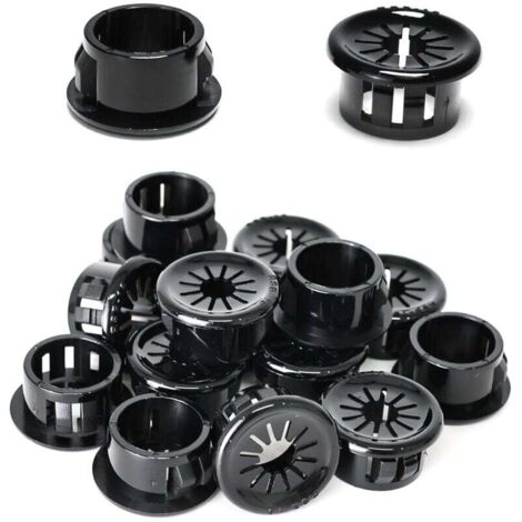 50 passe-câbles, clips de 16 mm de diamètre, passe-câbles ronds en nylon pour câbles de bureau, noirs