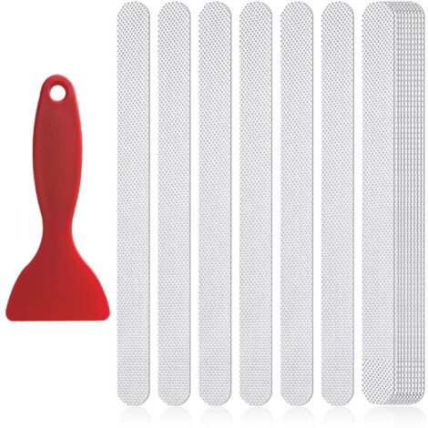50 pcs Autocollants de Douche Antidérapants, Bandes de Sécurité Antidérapantes Baignoire, Bandes de Douche Antidérapantes en PEVA, pour Salle de Bain, Cuisine, Marches d'escalier, Piscines