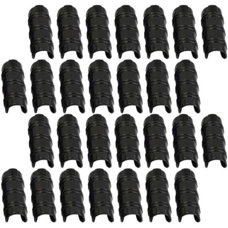 50 Pcs Bâtiments De Jardin Tube Clip PC Serre Cadre Pinces De Tuyau Tube Film Clip pour Serre Bannière Cadre Abris Noir 20Mm