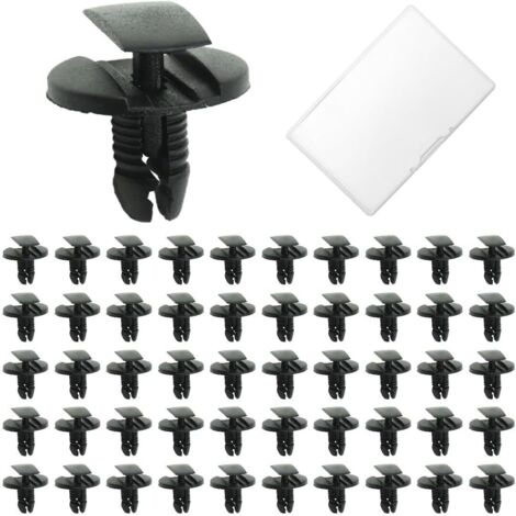 50 Pcs Clips de Fixation Parechocs, Rivets en Plastique Attaches, Garde-Boue Rivets Clips de Retenue, Clips de Fixation Voiture, Clips Voiture pour Auto Panneaux Garniture avec Citroen Peugeot