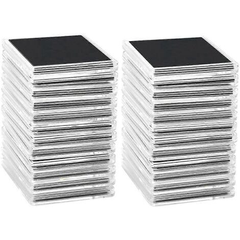 50 PCS Coin Capsules,with 5 Sizes Black Gaskets 20/25/30/35/40mm-Transparent&Black-