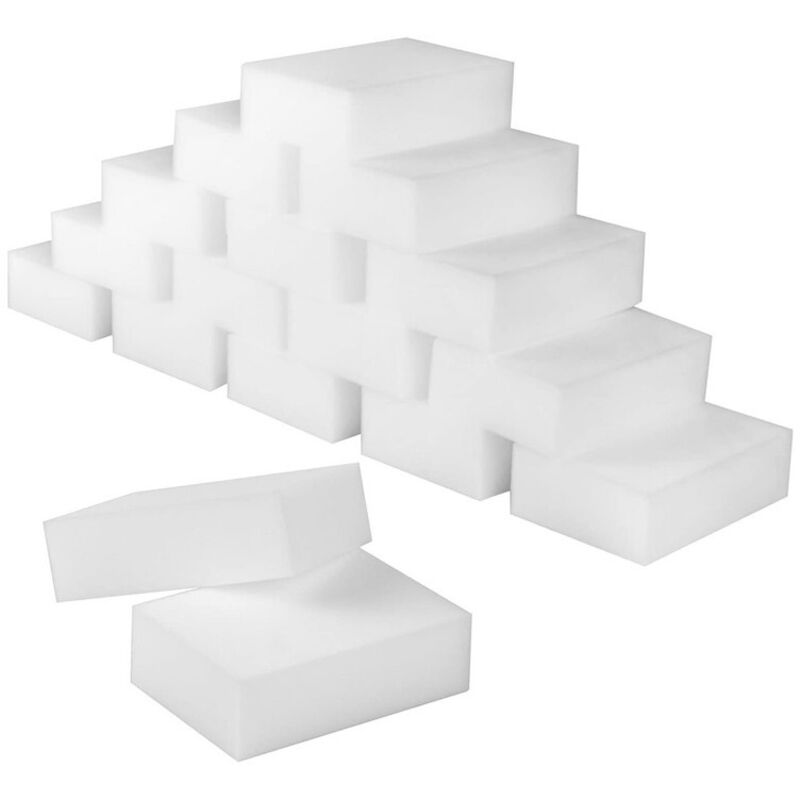 50 Pcs Eponges Magiques, Eponge en Melamine de Nettoyage,Blanche 10x6x2cm,Gomme Magique pour Salle de Bain,Piscine,Cuisine,Sol,Mur,OUYLAF